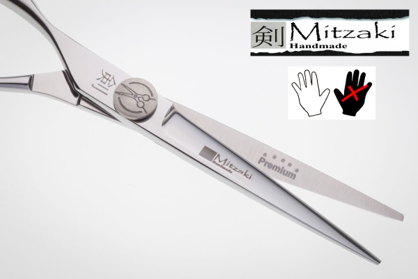 Im Angebot: Linkshandschere MITZAKI-SHIDISHI ,eine Schere für alle Schnitttechniken, fester Fingerhaken,  HOHLSCHLIFF , perfekte Sliceschere